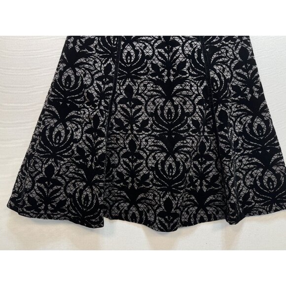 East 5th Womens A-Line Skirt Size 12 Black Gray Floral Whimsigoth Chic Boho - Picture 5 of 12